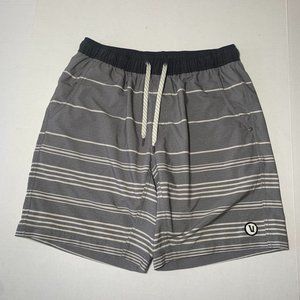 Vuori Mens Grey Athletic Shorts With Liner Size M